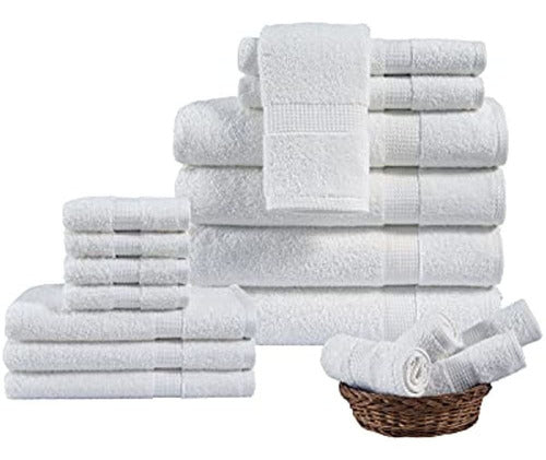 KASVER Uruguay 18 Piece Towel Set, 100% Cotton 0