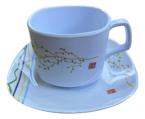 MP Set X6 Tazas De Te Con Plato Melamina Lines 0