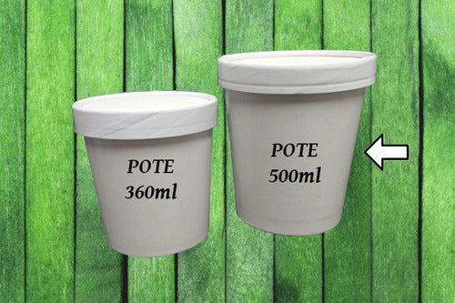 DARNEL NATURALS Polypaper Pot 500 with Lid for Soups and Ice Creams - Pack of 15 1