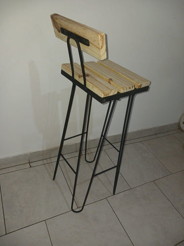 Generic Banqueta Hierro Y Madera Alta 75 Cm 4