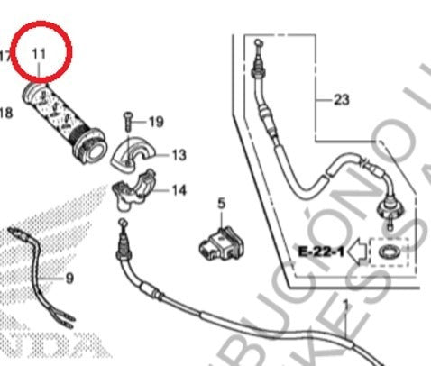 Honda Manopla Puño Derecho Biz 125 - Power Bikes 0