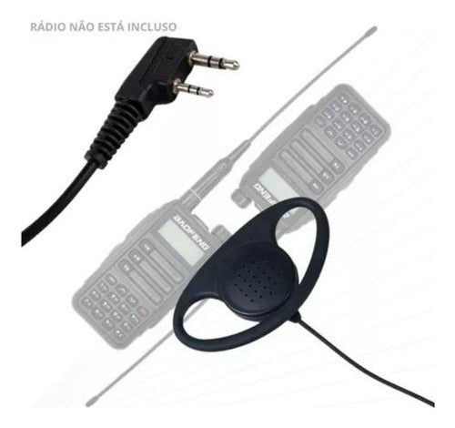 Kit 4 Fone Concha Reforçado P/ Rádio Uhf Baofeng Uv-16 Plus 1