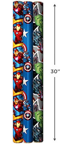 Papel De Regalo Hallmark Avengers Con Líneas De Corte En El 2