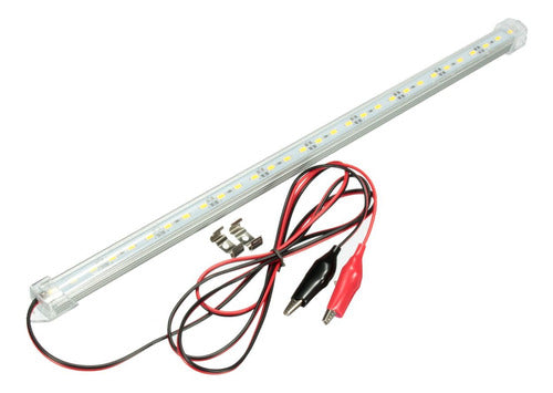 60 Cm LED Tube 36 LED 12V Battery Clamp 9W Cold White Light 0