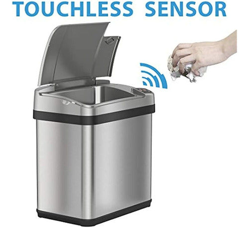 iTouchless 2.5 Gallon Sensor Trash Can with AbsorbX Filter 1