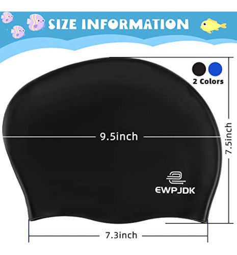 EWPJDK Swimming Cap for Kids with Long Hair 1