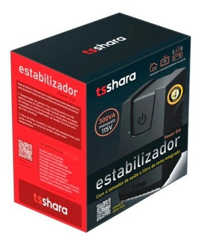 Estabilizador Ts Shara Powerest 9001 300va Preto 115v 3