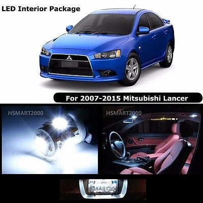 Mitsubishi Lancer 6pcs Cool White LED Interior Light Package Kit for 2014 0