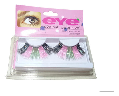 Eye Lash Pestañas Postizas Artísticas Fantasía Eyelash Varios Colores 6