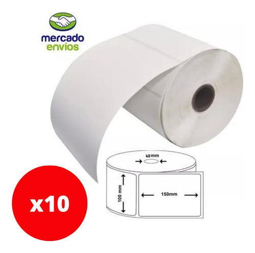 E-tiquetas 10 Self-Adhesive Thermal Labels 100x150 mm 1