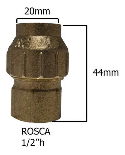 Generic Racor Acople Plomo Plastico 20mm Rosca Hembra Bronce 2