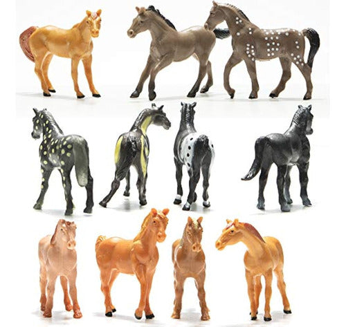 Prextex Plastic Horse Party Favors, 16 Count 1