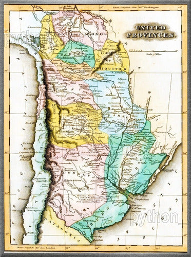Geographic Map of Argentina - Lucas Fielding - 1823 0