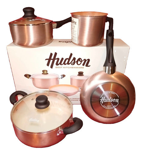 Hudson Copper Non-Stick Ceramic Cookware Set 6 Pcs with Jug 0