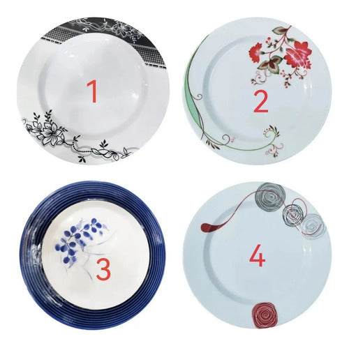 CLUB IMPORT Melamine Deep Plate Set of 12 Various Designs 25 cm 0