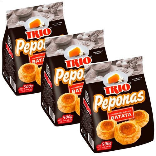 Trio Pepas Cookies Sweet Potato Jam Peponas - Pack of 3 1