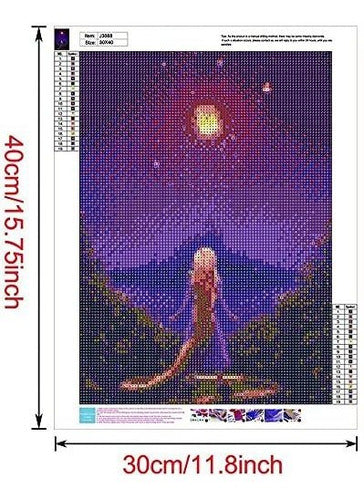 QAZWSX 5D Painting, Diamond Painting Full Drill Rhinestone Pictures Of Crystals Embroidery Kits Arts, Crafts and Sewing Cross Stitch (Rapunzel Princess) 30x40cm 3