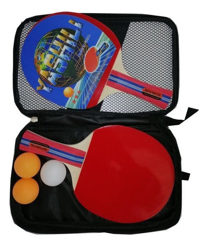 Set De Ping Pong 2 Paletas 3 Pelotas En Estuche 0