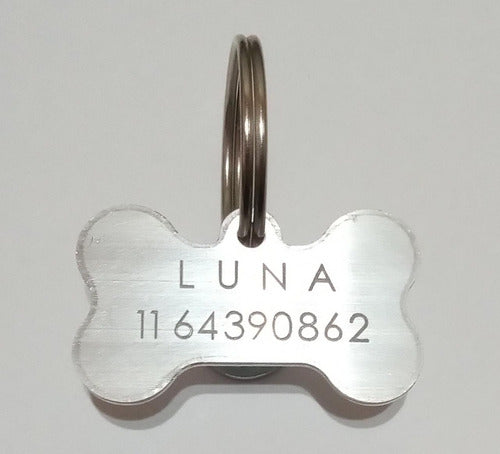 Luna Accesorios Personalized Dog Tag - Bone Shape, Double-Sided Engraving 0