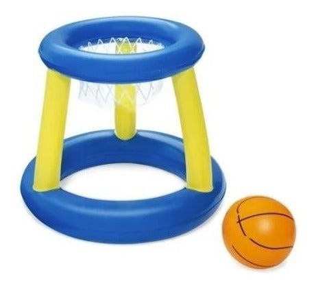 Set Juego Basket Inflable Pileta Con Pelota Anillos Bestway 0