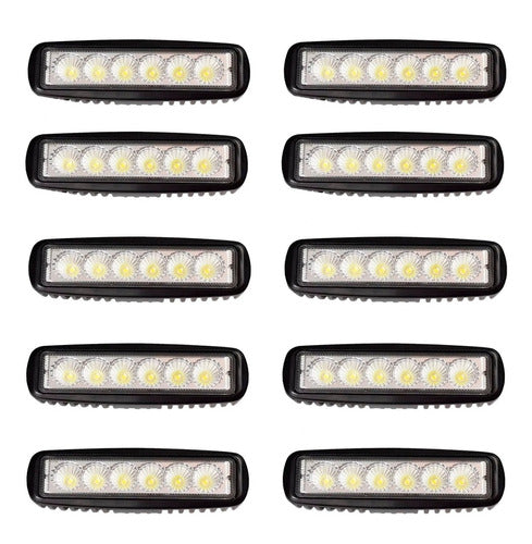 Kit 10 Faros Barra 6 Leds Luz Auxiliar Accesorio Camioneta 0