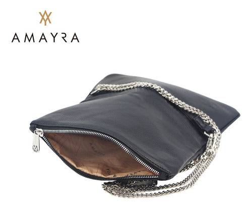 Amayra Envelope Clutch 67.C2110 with Silver Chain Strap and Flap 1