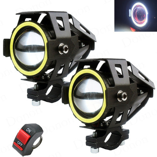 Par Farol Milha Moto Angel Eye U7 Led Auxiliar 30w Neblina 0