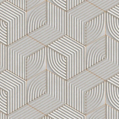 Papel Parede Adesivo Geometrico Cinza Escuro Com Dourado 0