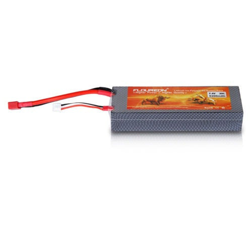 Floureon 2s 7.4v 5200mah 30 C T Enchufe Lipo Batería Para Rc 3