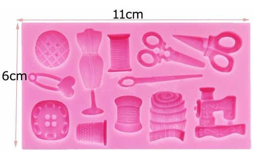 NG Molde Silicona Hilo Aguja Botón Costurero Tijera Modista 1