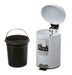 Just Home Collection Basurero 3 L De Metal Blanco Con Pedal 3