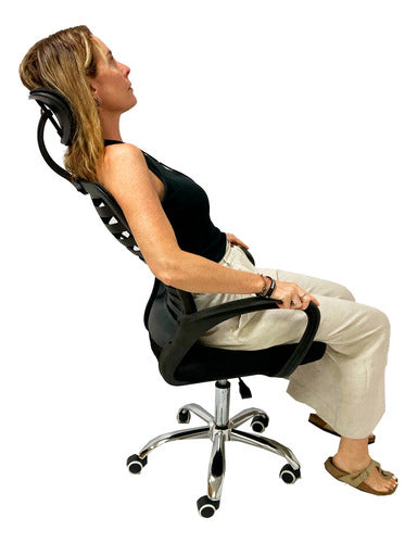 NOffice Black Mesh Office Desk Swivel Chair with Armrests 2