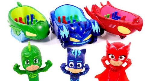 PJ Masks Catboy & Grekko Figure Set + Vehicle!! + Gift 4