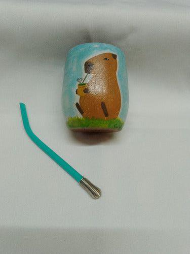 Wooden Mate Cup (Capybara Drinking Mate) 4