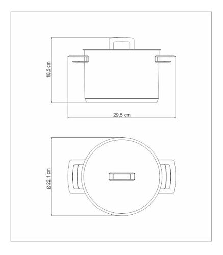 Tramontina Brava High Pot - Stainless Steel - Triple Bottom - 22cm - 4.6L 1