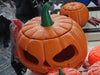 Calabaza Caramelera Halloween Plástica Con Luz Led 25cm 3d 2