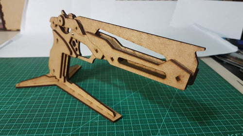 Arma De Elástico (rubber Band Gun) Em Mdf +12 Alvos+12 Elást 5