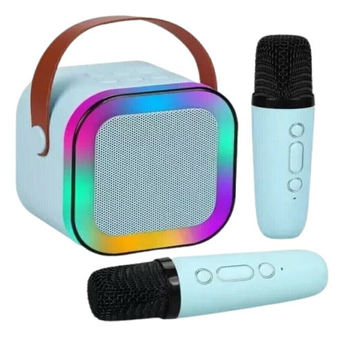 Colorful Smart K12 Portable Karaoke Speaker with RGB LED and 2 Microphones 0