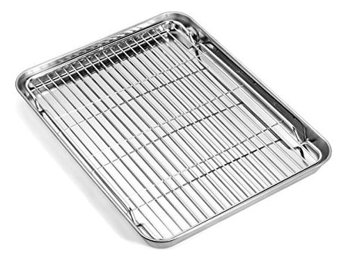 Zacfton Baking and Grilling Trays - Cookie Sheet with Cooling Rack 0