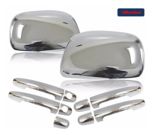 Kit 4 Chrome Door Handle Covers and 2 Mirror Caps for Hilux 2005-2015 1