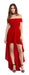 AbastoModa Modern Long Cocktail Party Dress with Long Train 6