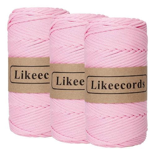 Likeecords 3 Balls of 4mm Pink Elastic Cord, 130 Meters 0