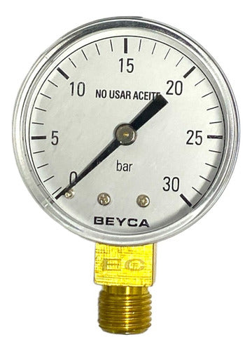 Beyca Manometer 1/4 Inch Inferior for Oxygen 30kg Repjul 1