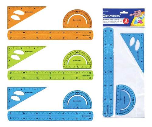 Pack of 3 Flexible Geometry Pieces for School and College 3