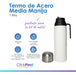 Set Kit Matero Termo Acero + Mate Artesanal + Bombilla 7