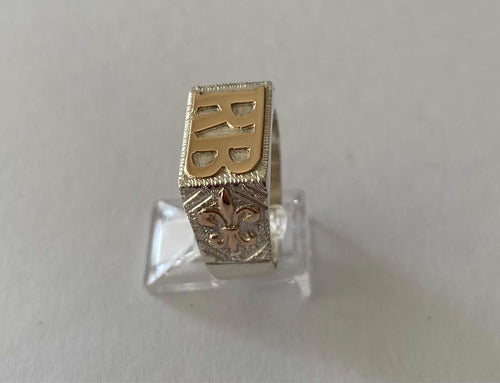 Sello Ring in Silver with Gold Letter Application 1