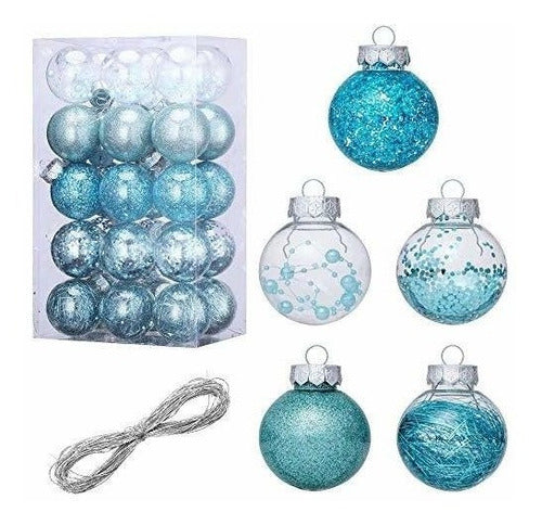 LessMo Blue Christmas Ball Ornaments - 6cm X 30u 0