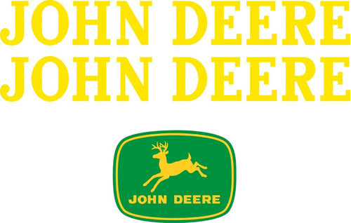 Ingenioi John Deere Stickers - 2 Yellow Words & 1 Logo 0