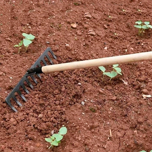 Curved Steel Garden Rake 14 Teeth Leaf Sweeper S/Handle HSK 4
