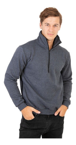 Olegario Men's Fleece Hoodie with Half Zipper 1